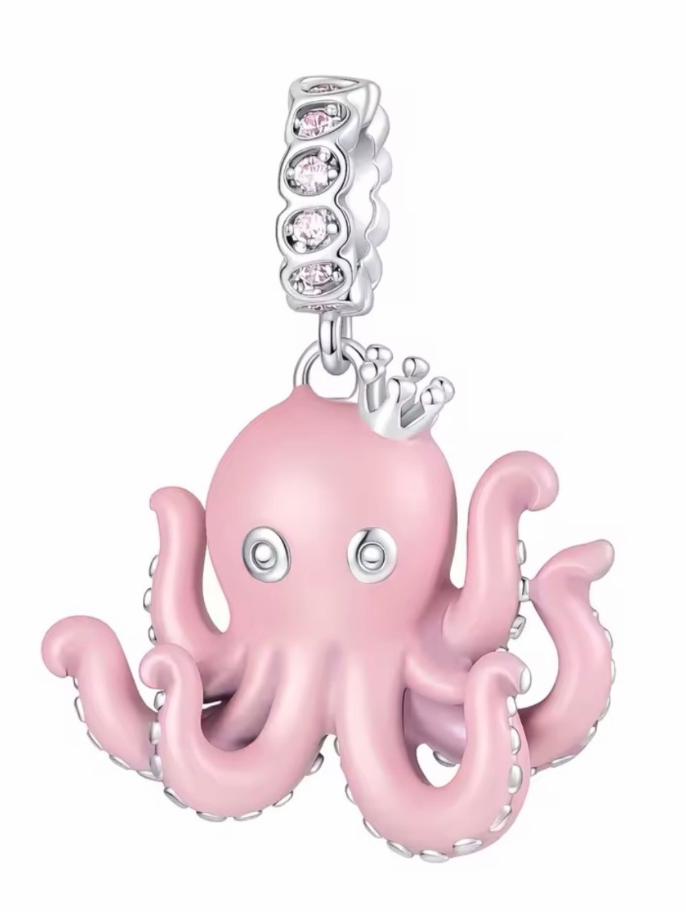 Pink Octopus Charm Pendant for Women